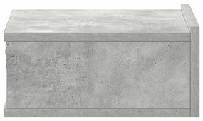 2 db betonszürke szerelt fa függő éjjeliszekrény 40x30x15 cm