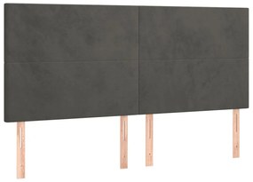 4 db sötétszürke bársony fejtámla 80 x 5 x 78/88 cm