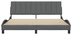 sötétszürke szövet ágykeret matrac nélkül Hanko 180 x 200 cm