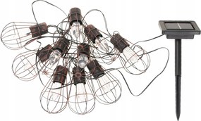 Napelemes Füzér Napelemes Lámpa 10LED Kerti Erkélyre réz zsinór