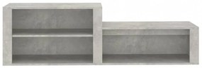 betonszürke szerelt fa cipőszekrény 150x35x45 cm