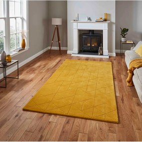 Kasbah mustársárga gyapjú szőnyeg, 150 x 230 cm - Think Rugs