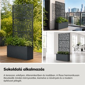 Fém kerti pergola virágládával 3in1, antracit, 900x1800x300 mm: ROSE