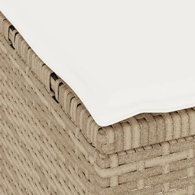 4 Darabos Kerti Étkező Szett Párnákkal Bézs Poly Rattan Akác