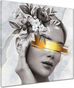 Vászonkép 50x50 Női portré arany karszalag