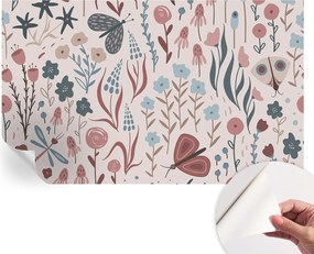 Dekoratív öntapadós fotótapéta Hálószobába Virágok rovarok 416x254 cm