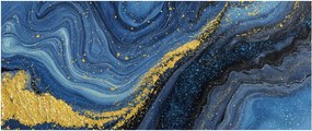 Kép - Kék-arany absztrakció (120x50 cm)