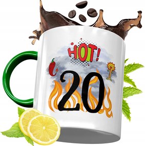 Zöld Bögre 20 20-AS 20-AS Születésnapra Ajándék fényképes nyomattal