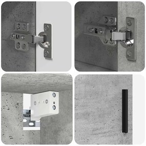 Fürdőszoba bútor szett 4 pcs Beton szürke 30 x 35 x 192 cm