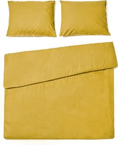 Pamut ágynemű CALMORA mustárszínű Ágyneműhuzat mérete: 2 db 70 x 90 cm | 160 x 200 cm