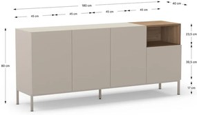 Natúr színű komód 180x80 cm Cailin – Marckeric
