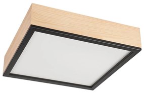 Lamkur Mennyezeti lámpa NATURAL SQUARE 4xE27/15W/230V 39x39 cm fenyő/fekete LA48857