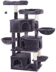 Feandrea nagy macskafa 3 macskabarlanggal, 164 cm-es macskatorony, füstszürke