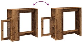 vidaXL antik fa színű szerelt fa bárasztal tárolókkal 101x40x103,5 cm