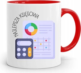 Piros Bögre Ajándék Könyvelőnek, fényképes nyomattal