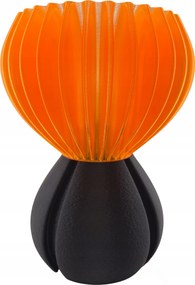 Saku design Led asztali lámpa E27 fekete narancssárga lámpabúra