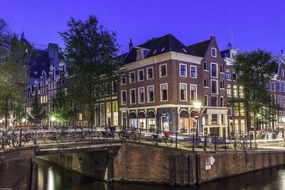 Poszter 45x30cm Csatorna Amszterdam városon át, Assaf Frank