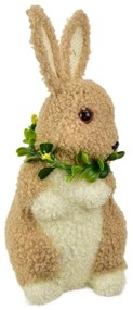 Húsvéti nyuszi fleece, virággal, 15 x 27 x 12 cm