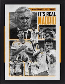 Real Madrid csapat keretes falikép ajándék keretben 30x20 cm