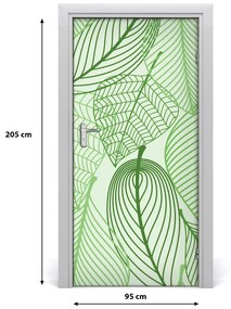 Ajtóposzter öntapadós Zöld levelek 85x205 cm