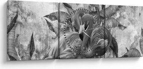 Kép - Flamingók graffiti (órával) (90x30 cm)