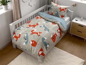 Krepp ágyneműhuzat gyerekágyhoz Renforcé FOXIVA szürke Ágyneműhuzat mérete: 45 x 65 cm | 90 x 140 cm