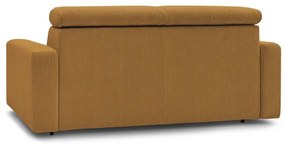 Mustársárga kordbársony kinyitható kanapé 215 cm Monaco – Bobochic Paris