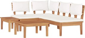 vidaXL Kerti Kanapé Szett 4 pcs Barna és Krém