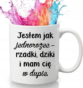 Bögre Fehér 330 ml Kerámia Ajándék Humor Vicces Minta Unikornis