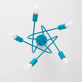 Gyerek mennyezeti lámpa OXFORD 5xE27/15W/230V kék