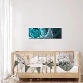 Kép - Absztrakt rózsaszín kék fekete háttérrel (órával) (90x30 cm)