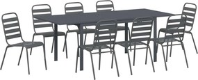 vidaXL Kert étkező szett 9 pcs Antracit Porfestett acél