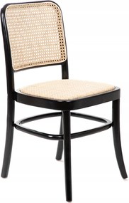 Legno rattan fa étkezőszék fekete 49x45x83 cm Homla