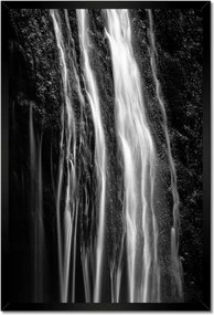 Poszter keretben 40x60 Vízesés Fekete-fehér
