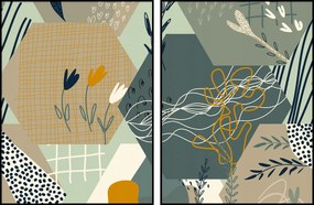 Grafika minták poszter diptikus színes 2db- 60x90