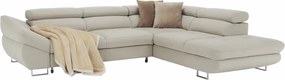 Sarokülőgarnitúra, szürke-bézs taupe, jobbos, FABIA