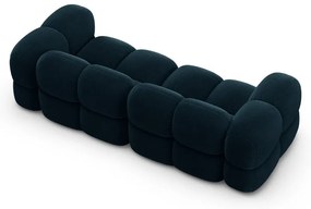 Sötétkék bársony kanapé 250 cm Loretto – Cosmopolitan Design