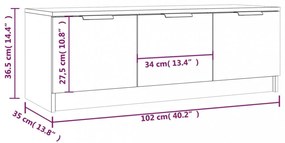 füstös tölgy színű szerelt fa TV-szekrény 102 x 35 x 36,5 cm