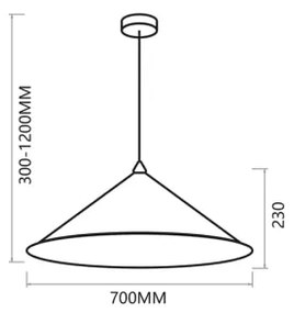 Csillár zsinóron FUJI 1xE27/60W/230V átm. 70 cm fekete/arany