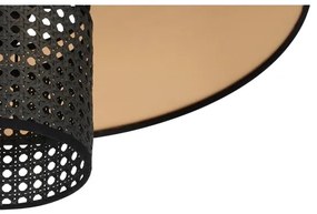 Duolla - Fali lámpa TOKYO RATTAN 1xE27/15W/230V átm. 50 cm arany/fekete