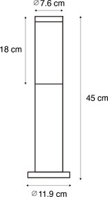 Kültéri lámpaoszlop rozsdabarna opállal 45 cm IP44 - Rox