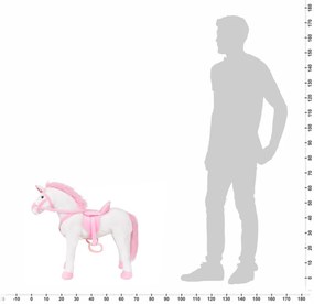 vidaXL fehér és rózsaszín álló unikornis plüssjáték XXL