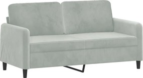 vidaXL kétszemélyes világosszürke bársony kanapé 140 cm