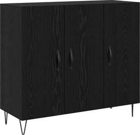 vidaXL Széf Fekete tölgy 90 x 32,5 x 80 cm Faanyag