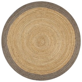 szürke szélű kézzel font jutaszőnyeg 150 cm