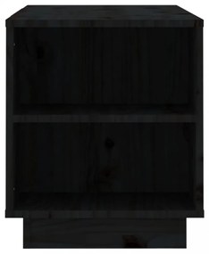 fekete tömör fenyőfa TV-szekrény 110x35x40,5 cm
