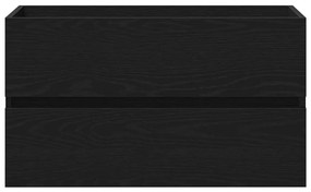 Mosdószekrény tárolóval Musta tammi 80 x 39 x 62 cm Faanyag