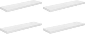 vidaXL 4 db magasfényű fehér MDF lebegő fali polc 90 x 23,5 x 3,8 cm