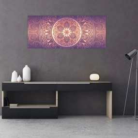 Kép - Mandala lila színátmeneten (120x50 cm)