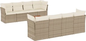 vidaXL 9 részes bézs polyrattan kerti ülőgarnitúra párnákkal